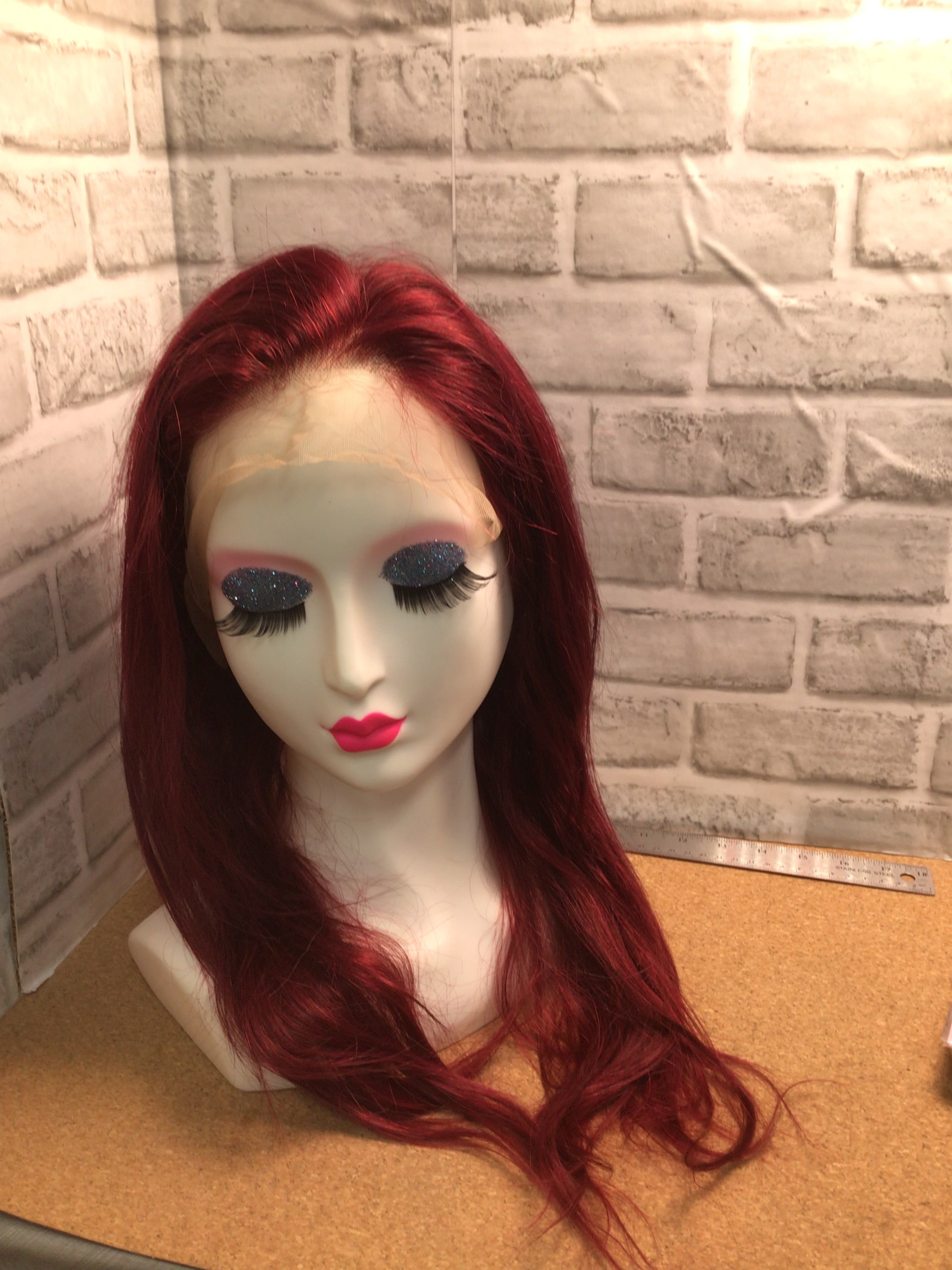 ombre 20" and Red 20" 100% Human Hair/ Lace front (2 Wig Bundle ) (7936175898862)